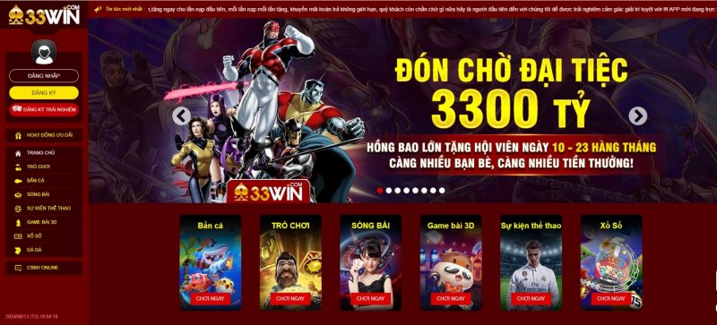 Truy cập website nhà cái 33win